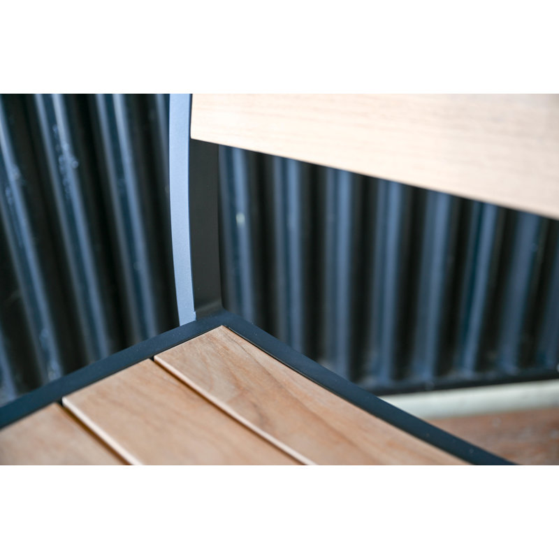 SoHo Teak Aluminum Outdoor Stacking Sidechair, Black
