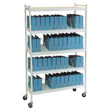 Big Beam 70.13'' H x 49.75'' W File Cart with Wheels, Beige