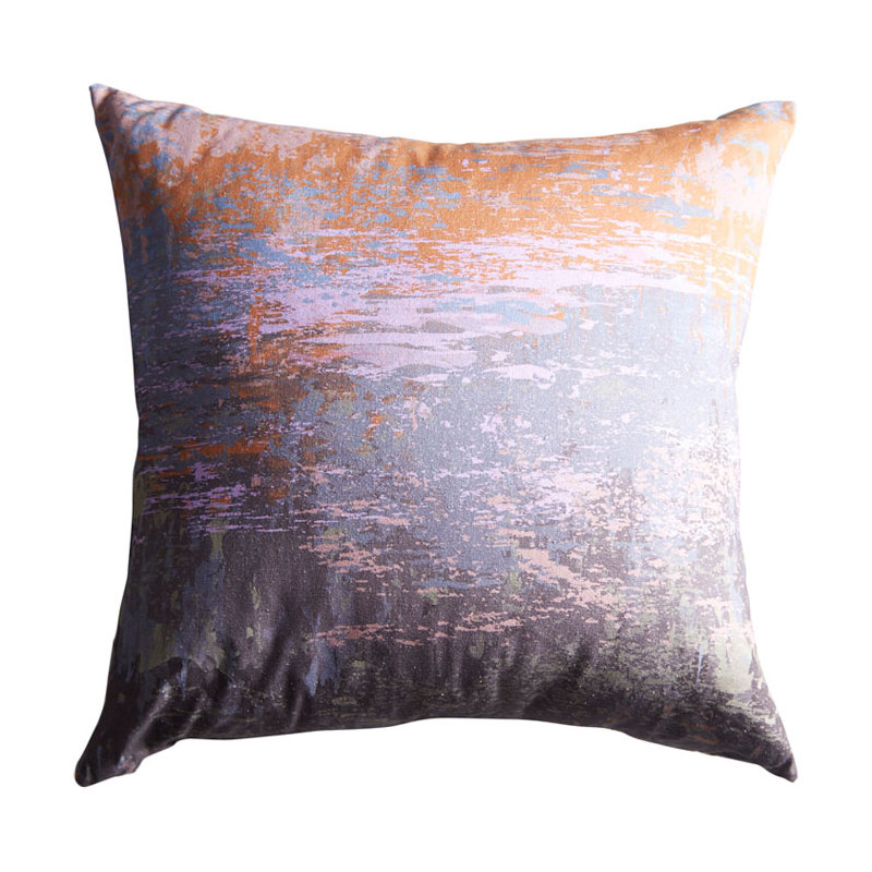 Coussin décoratif en coton, 20 po x 20 po, Charbon, Duvet
