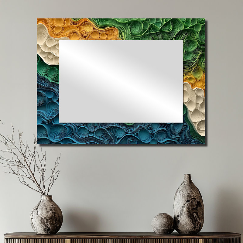 Biomorphism Earth Ephemeral Pathway - Art mural miroir abstrait lyrique - imprimé sur métal, 24 po x 32 po