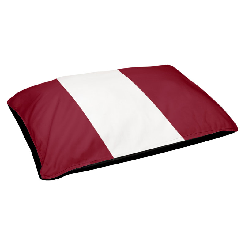 Coussin Detroit, Maroon/White/Maroon, Medium (28" W x 18" D x 6" H)