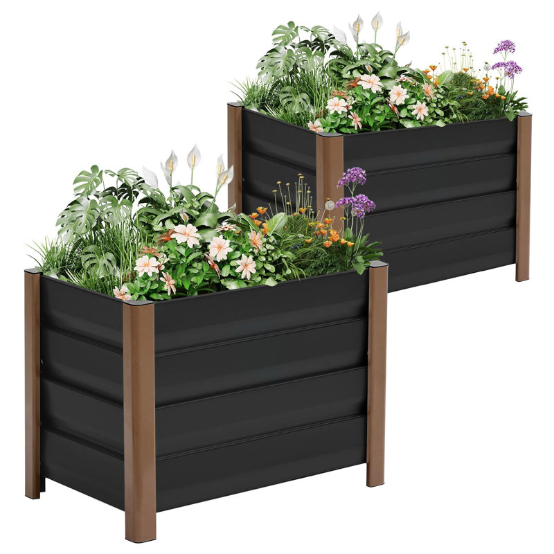 Planter, 45cm H x 60cm W x 40cm D, Gray