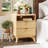 Fluted Nightstand Set with Charging Station,Bedside Table with 2 Storage Drawers,End Table with 2 Drawers-722619638-722619639