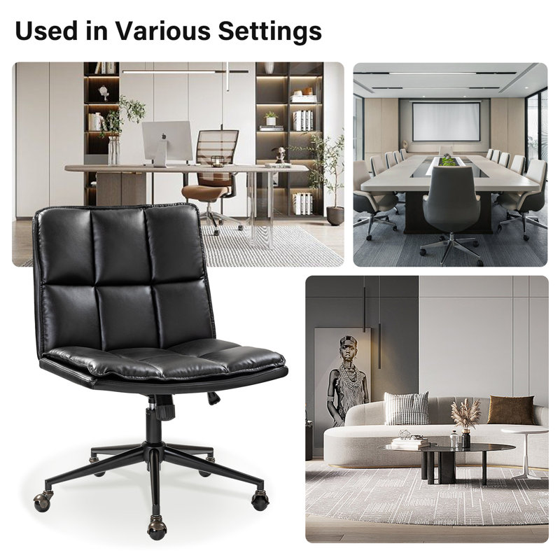 Cambrynn Leather Swivel Tilting Task Office Chair, Black