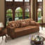 Upholstered Faux Leather Sofa With Nailhead Trim And Rolled Armrests,Mid-Century Modern Chesterfield Sofa With Button Tufted,Includes 4 Pillows,Black-1031512625