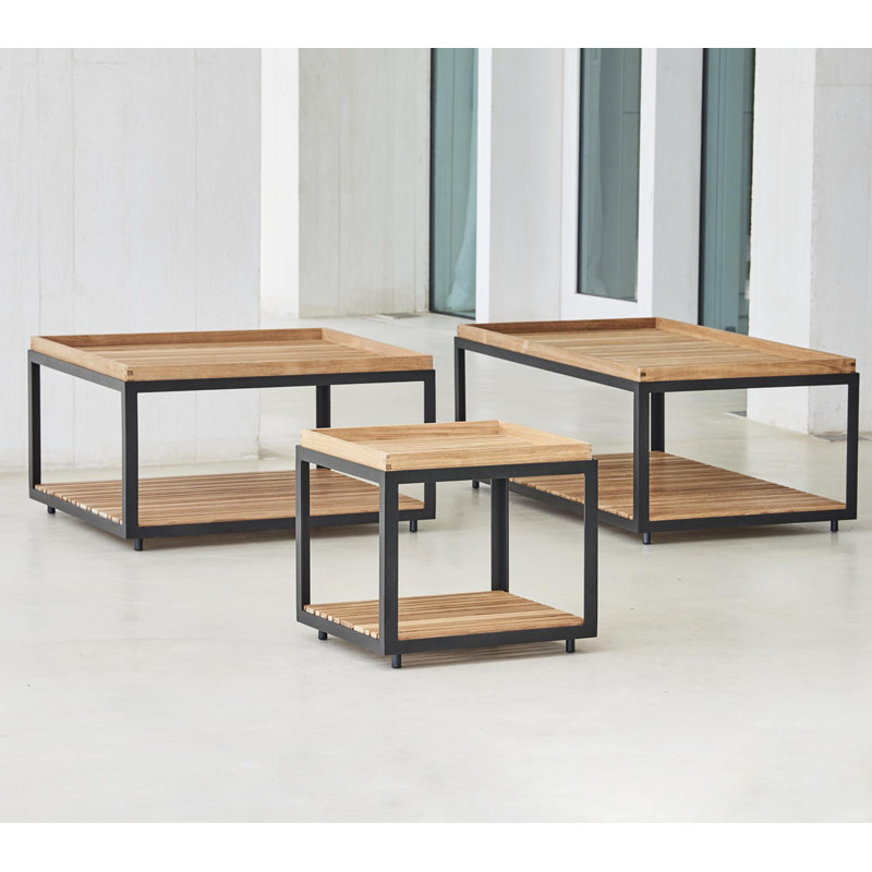Level Outdoor Teak Coffee Table, Lava Gray
