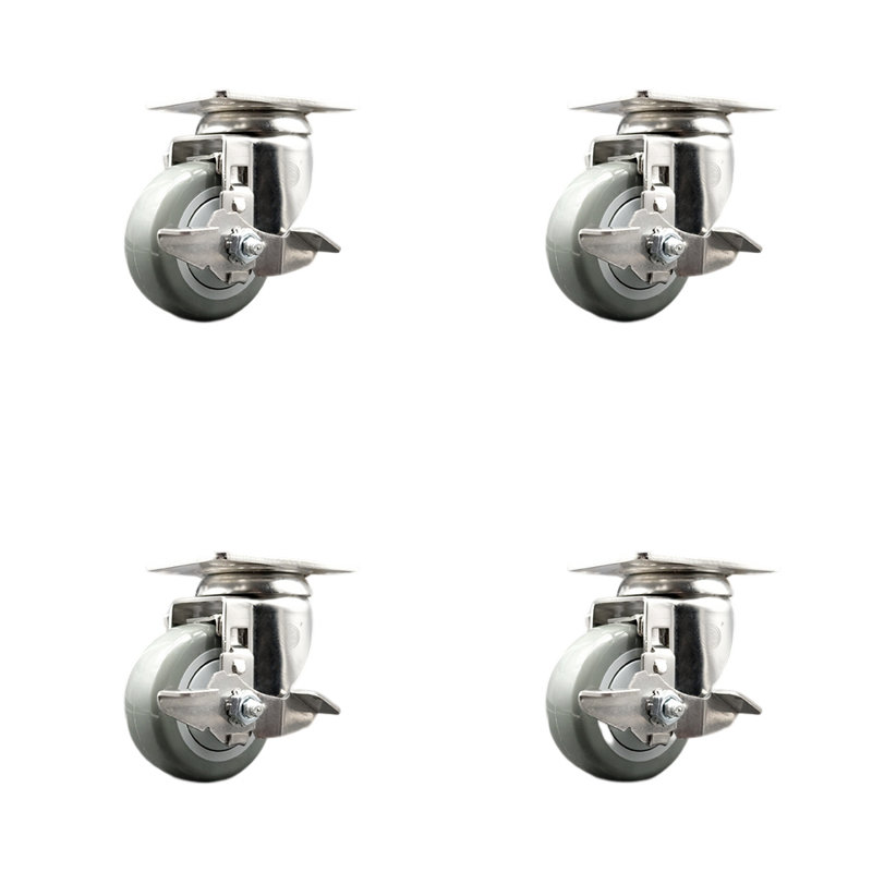 Polyurethane Caster, Gray