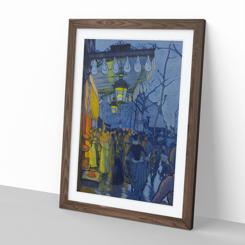 Avenue De Clichy by Louis Anquetin - Framed Print, Walnut Framed, 36cm H x 27cm W x 2cm D