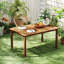 Table de salle à manger d'extérieur en bois avec trou pour parasol 59 po x 35,5 po Meranti