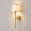 Applique murale moderne à intensité variable avec abat-jour en lin beige fuselé, applique murale 1 lumière câblée avec base moyenne E26, H 22,93 po-1441257233