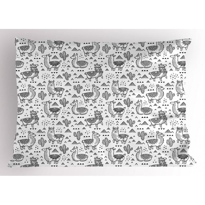 Gray/White Polyester Microfiber Piece Sham, Twin