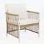 Ensemble de salle à manger de patio 5 pièces en bois d'acacia durable avec fauteuils en rotin pour l'extérieur et l'intérieur, résistant aux intempéries et confortable