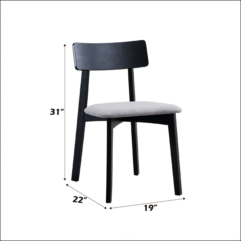 Chaise d'appoint en lin gris et finition noire