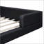 Grand lit plateforme tapissier avec 2 lampes de lecture-2103265618