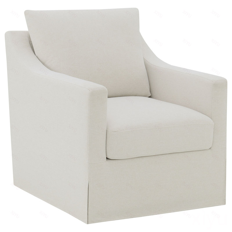Fauteuil d'appoint pivotant beige Merced