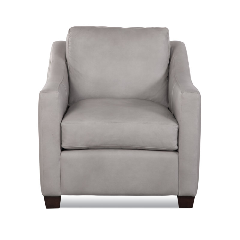 Oliver Leather Armchair, Black, Luxtan White
