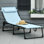 Chaise de bronzage pliante par - 4 positions, coussin, siège respirant en filet et élastiqué, méridienne de patio bleu avec 4 chaises, filet, bleu, largeur 22,8 po