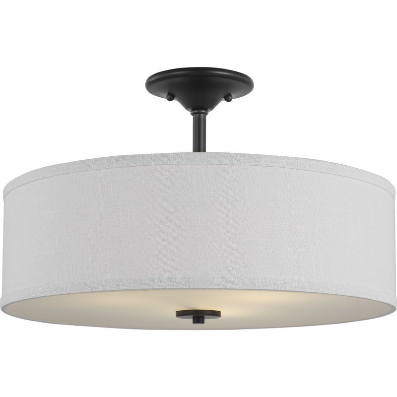 Armindo Fabric Semi Flush Mount, Graphite