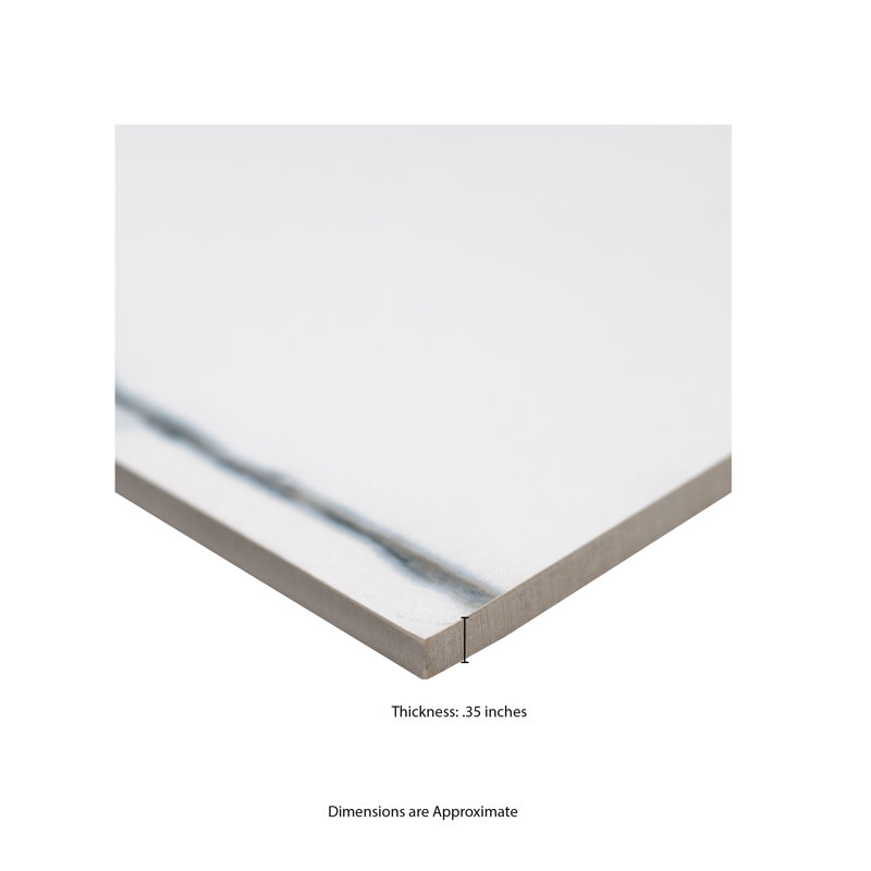 Velluto 12 in. x 24 in. Matte Porcelain Marble Look Floor and Wall Tile, Baltic