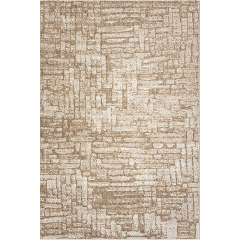  Tapis à motif abstrait lavable Leontine, Rectangulaire 2 pi x 3 pi