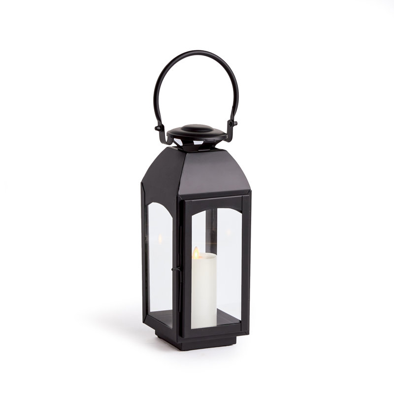 Furlane Lantern, Black,  15.75" H x 6.5" W x 6.5" D