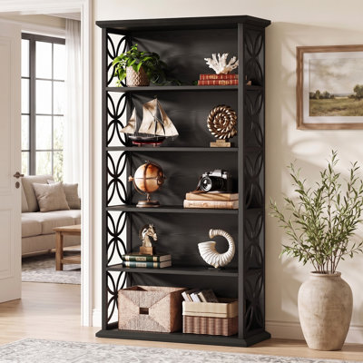 70.87" Tall Industrial Bookshelf with Metal Frame
