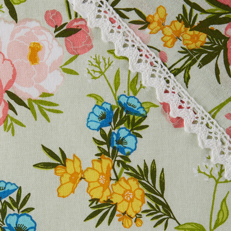 Floral 100% Cotton Table Runner, 72" L x 14" W