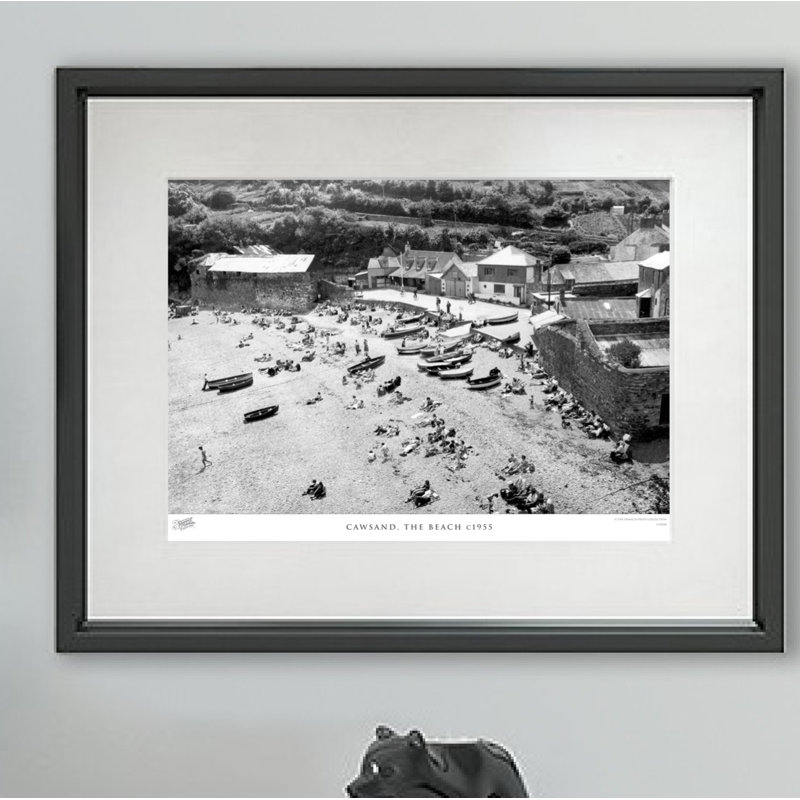 Cawsand, The Beach C1955 - Single Picture Frame Print on Wood, 28cm H x 36cm W x 2.3cm D