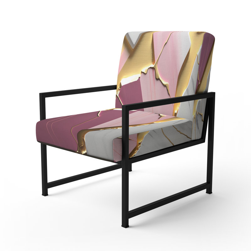 Cress - Fauteuil d'appoint rembourré en marbre, Noir, noir, noir, noir