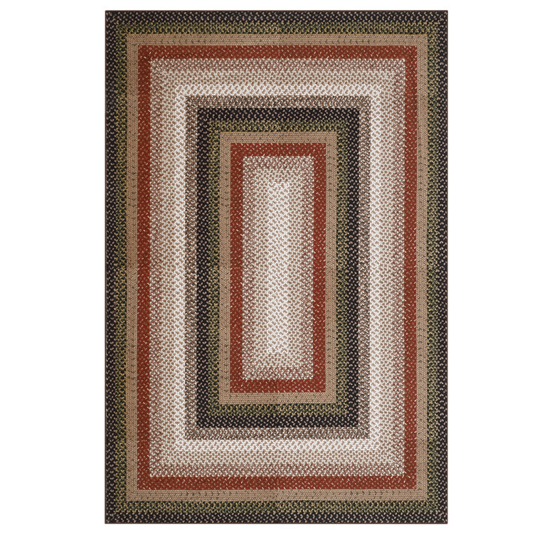 Machine Washable Rug for Living Room Braided Print Non-Slip Area Rug Stain Resistant Carpet for Dining Room Bedroom Nursery Office