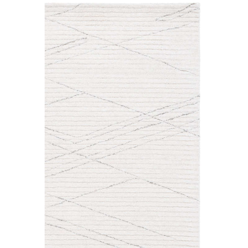 Ebony Hand Tufted Wool, Cotton Geometric Indoor Rug, Rectangle 8' x 10'