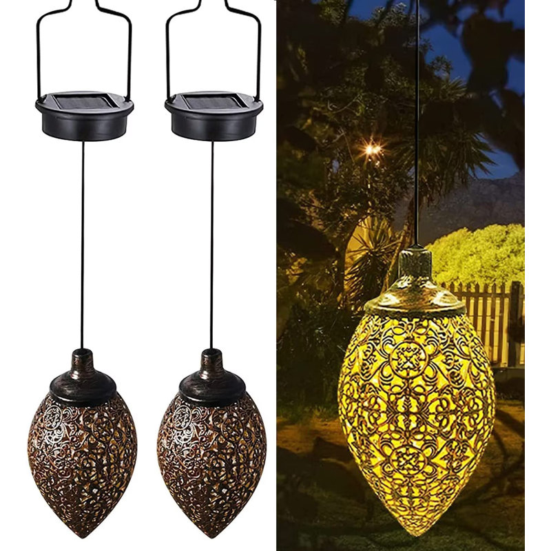Solar Hanging LED Outdoor Lantern Lights Solar Waterproof Christmas Decorations Lights
