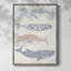 Reproduction encadrée à motif de baleine I - bois massif-590715523