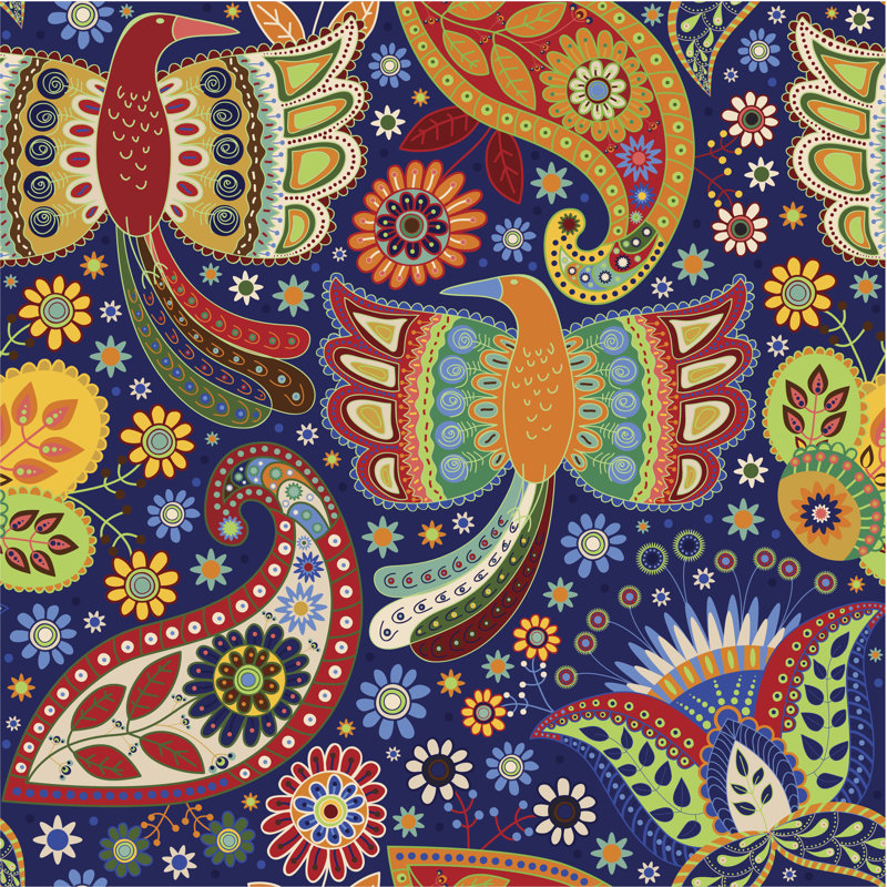 Colorful Ornamental Pattern. by Sunny_Lion - Wrapped Canvas Print, 30cm H x 30cm W