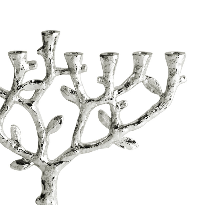 Tree of Life Menorah, Silver