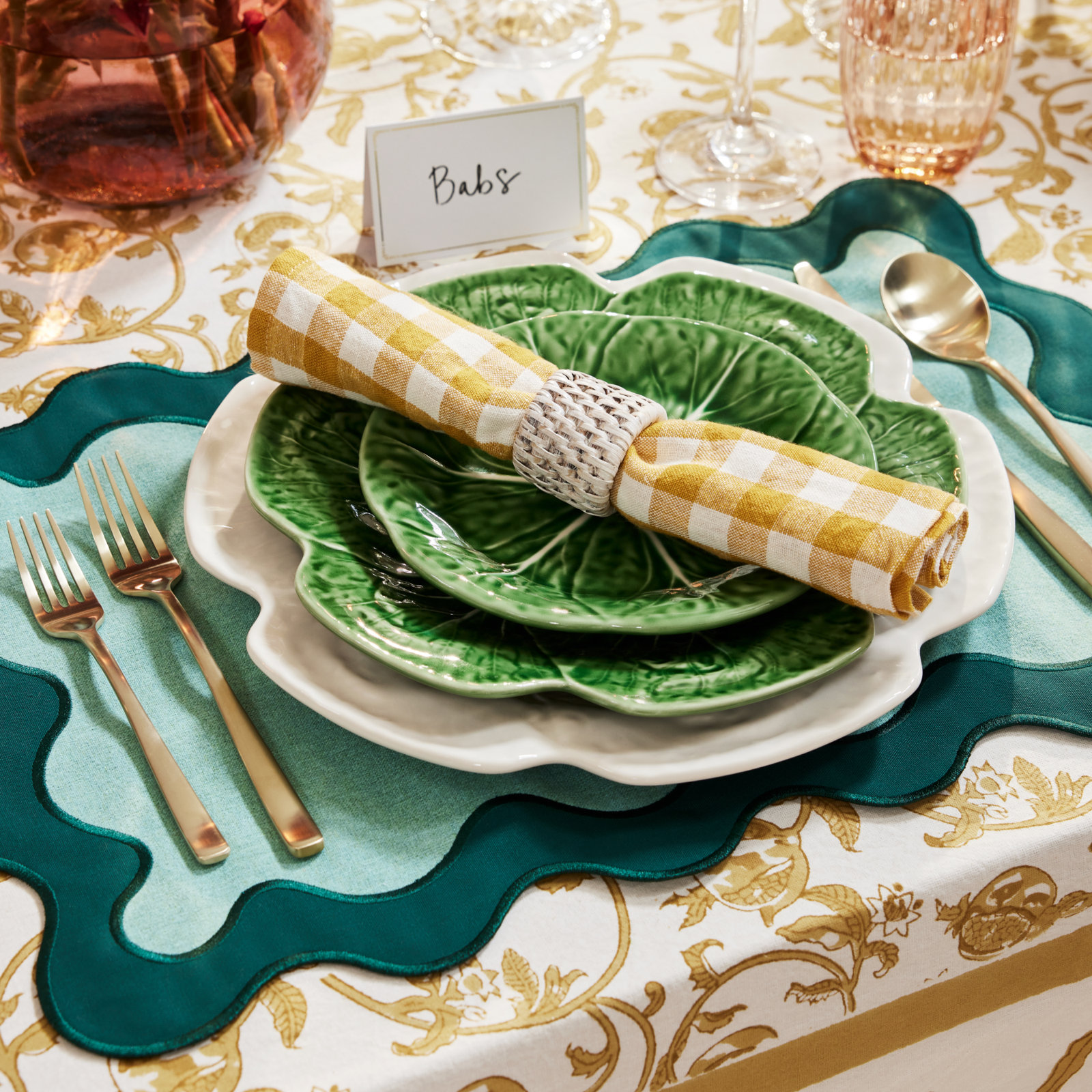 Bordallo Pinheiro Cabbage Charger, Green