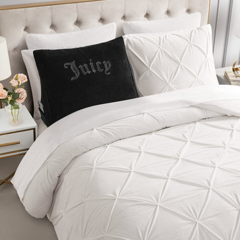 Juicy Couture Rhinestone Wedge Pillow, Black