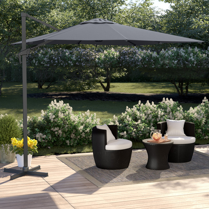 Aabid Royce Executive 3m Square Cantilever Parasol, Carbon