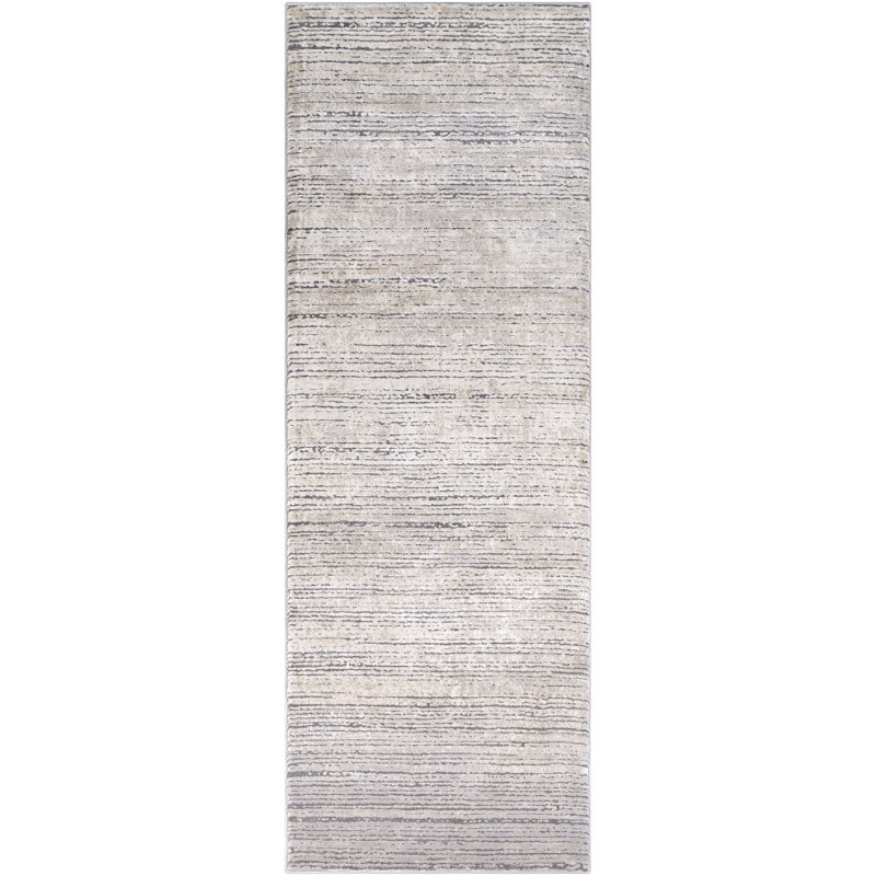 Tapis gris élégant Bridgeton, Tapis de couloir 2 pi 7 po x 10 pi