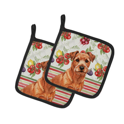 Paire de supports à casseroles Red Norfolk Terrier