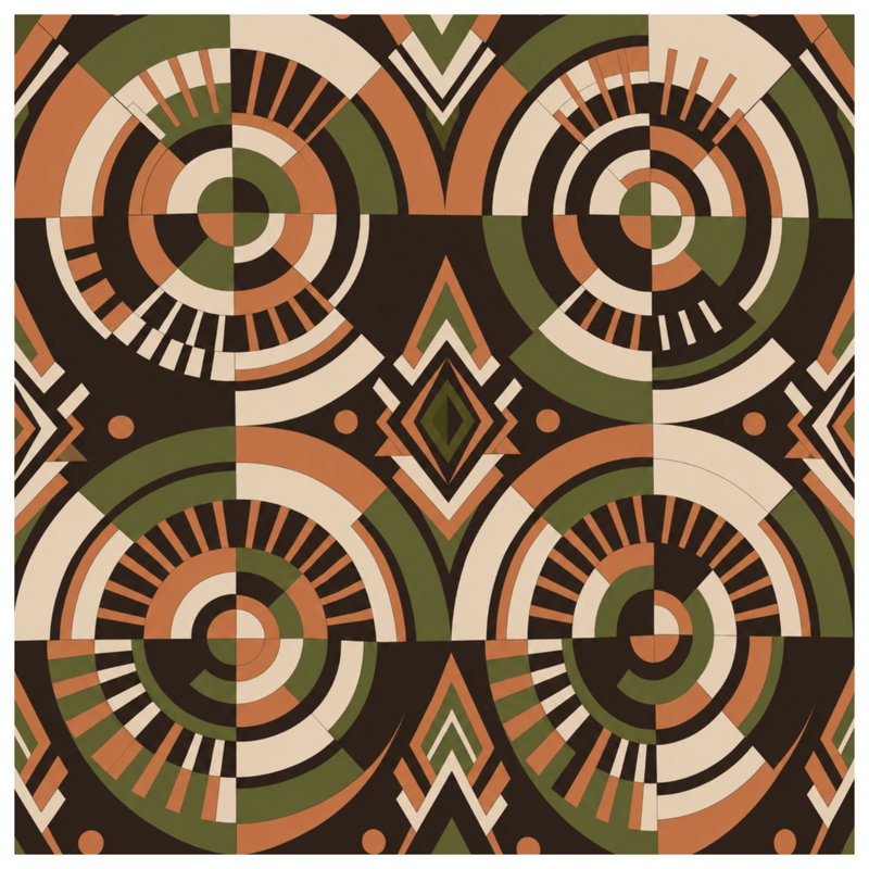 Toile de galerie à motif géométrique circulaire en plusieurs tailles, 12 x 12 inches