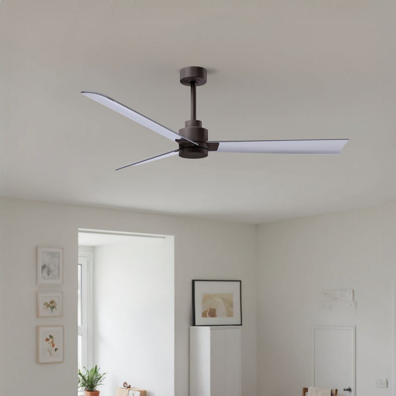 Ventilateur de plafond Alessandra, Nickel brossé, Bronze texturé