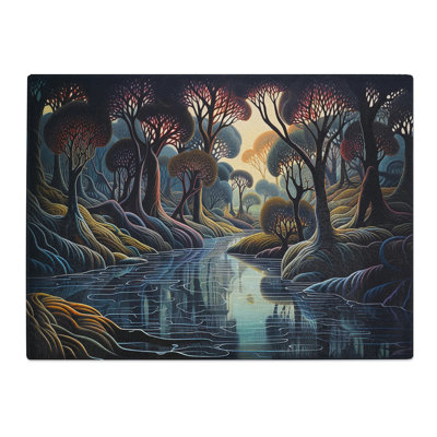 River Art Deco  Glass Chopping Board