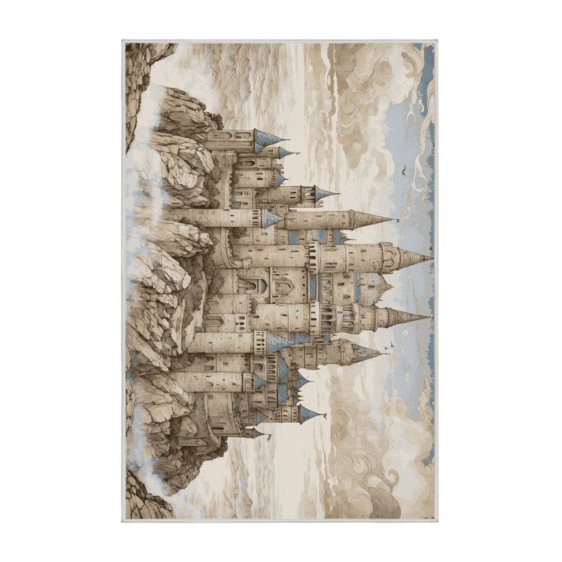 Tapis azur tourelles, Rectangulaire 2 pi x 3 pi