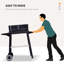 Barbecue au charbon portatif avec tablettes de rangement et roulettes Outsunny