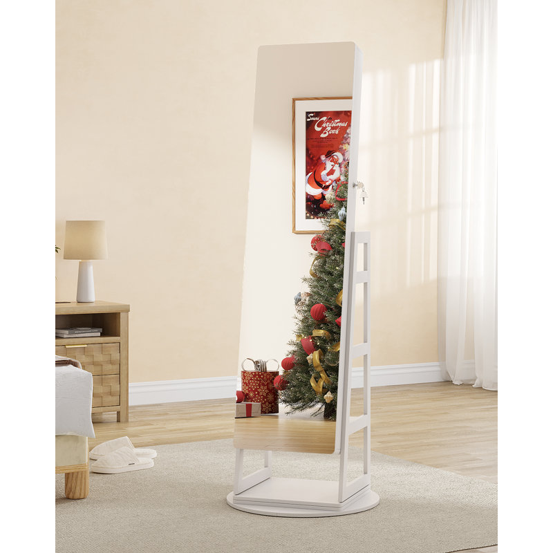 Freestanding Jewelry Armoire, White