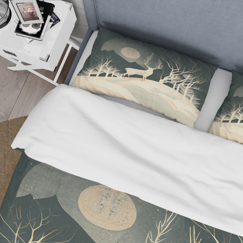 Ensemble de housse de couette en microfibre / polyester Majestic Deer In The Winter Woods II