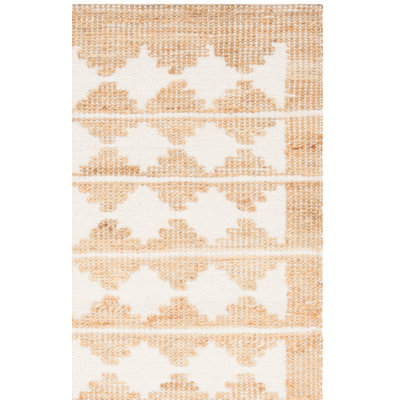 Ivory Natural Hand-Loomed Jute Wool Rug