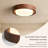 18.9" Walnut Round 3-Color Integrated LED Ceiling Light – Dimmable Ambient Lighting