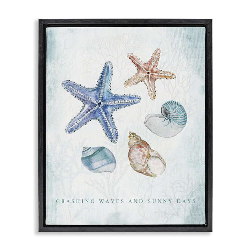 Crashing Waves & Sunny Days, Cadre flottant noir de jais, H 21 po x l 17 po